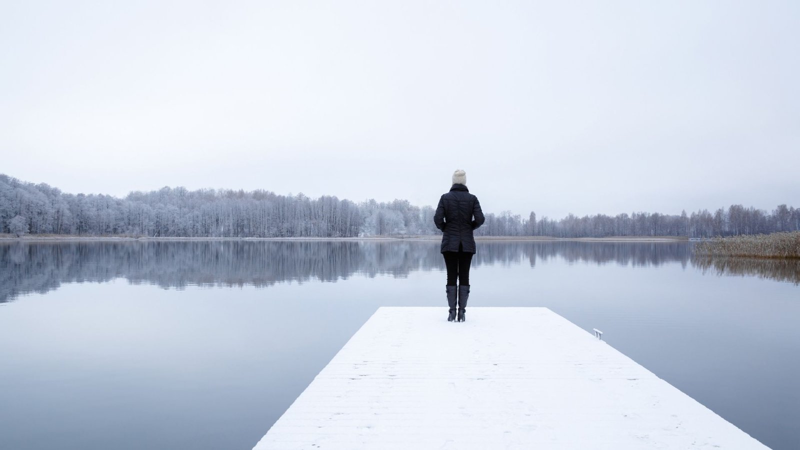 Cold Finnish lake after sauna