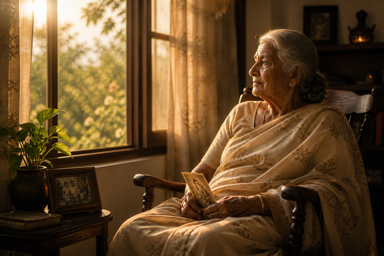 Elderly person peaceful memory