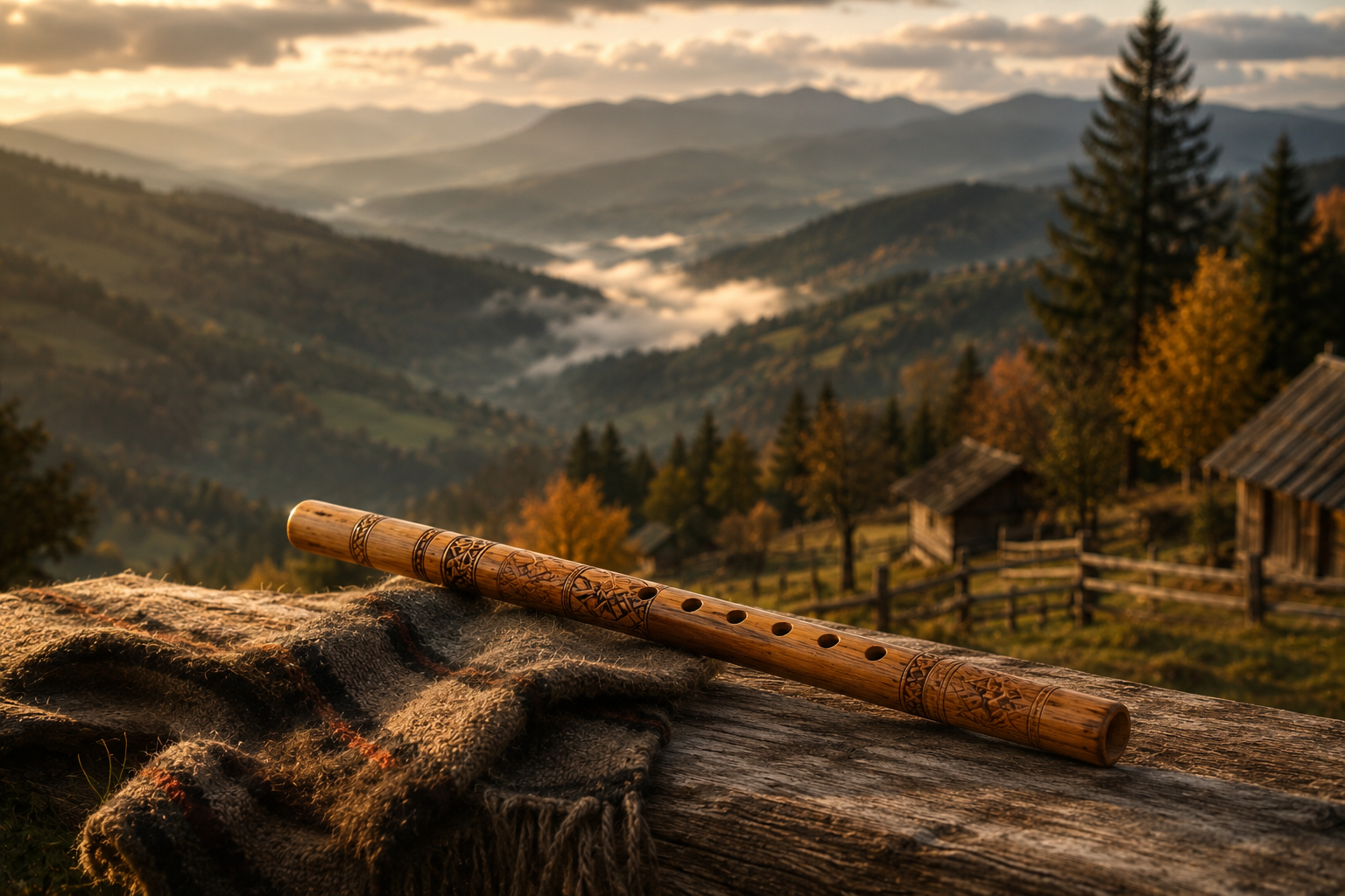 Traditional Romanian shepherd flute