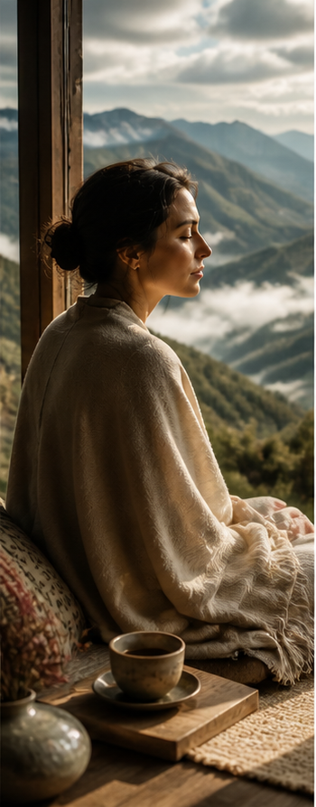 Quiet pause by window