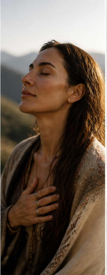 Person listening in stillness