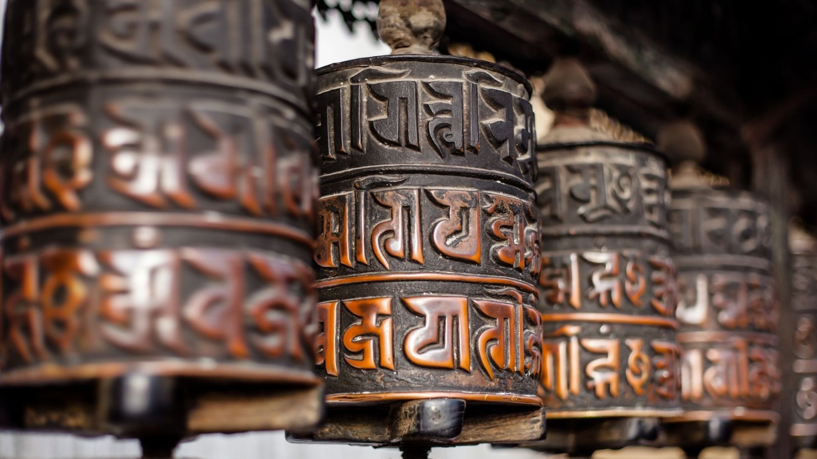 Prayer wheel in Nepal monastery