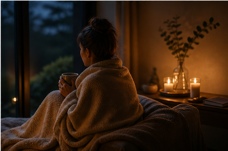 Resting quietly with blanket