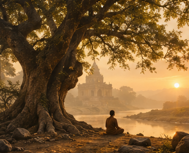 Ancient yoga awareness visual