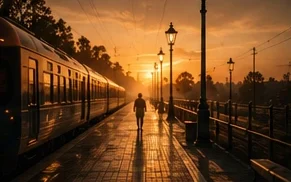 An old train station in morning light