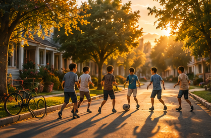 Children playing in street