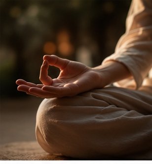 Hands resting gently