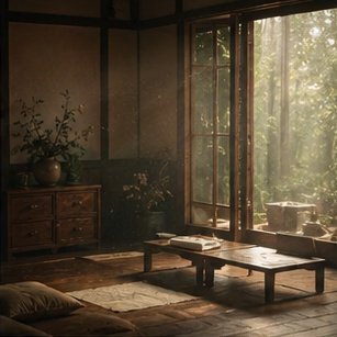 Quiet old room with warm morning light