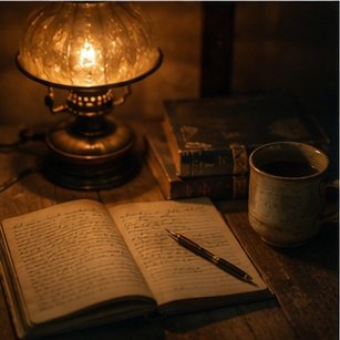 Warm evening lamp and quiet room