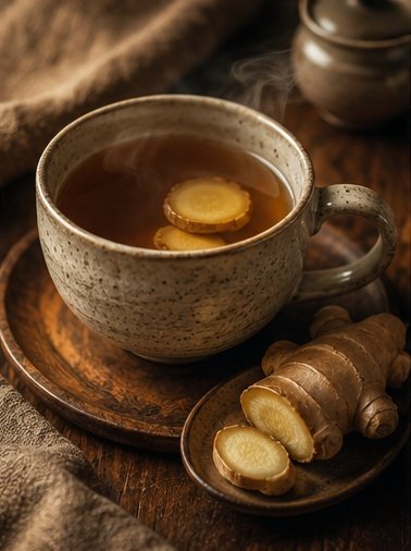 Warm ginger tea