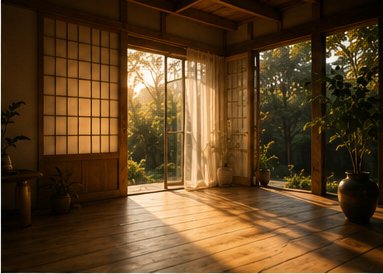 First light entering a quiet room