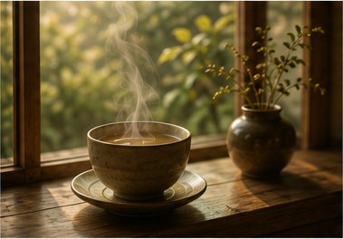 Tea beside a quiet window