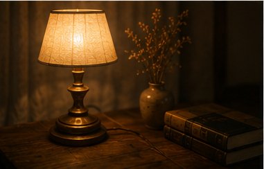 A small lamp being lit