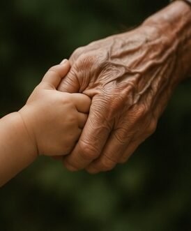 Small child holding an elder hand