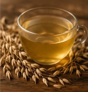 Warm oat straw tea